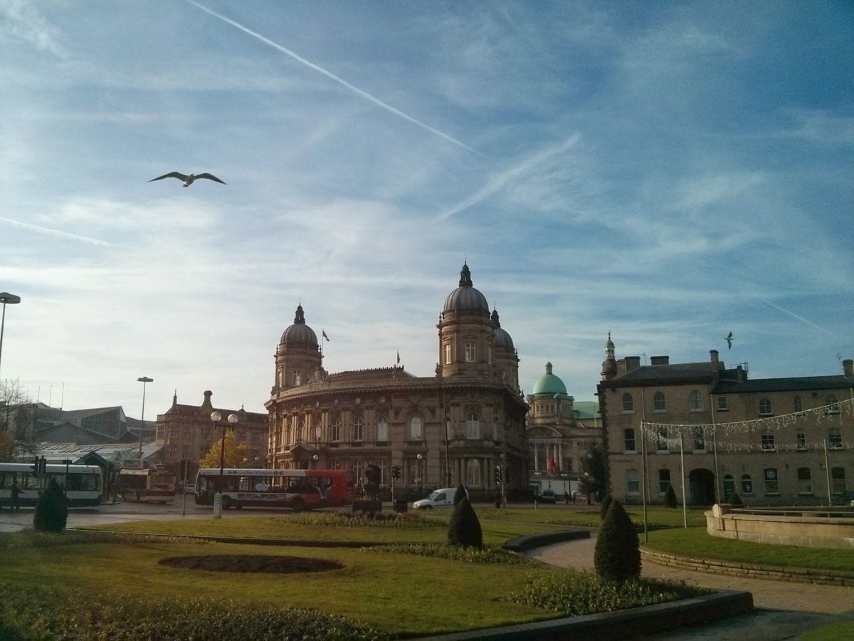 Hull with birds in the sky