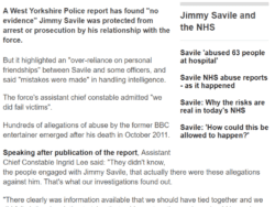 Screenshot of Jimmy Savile article